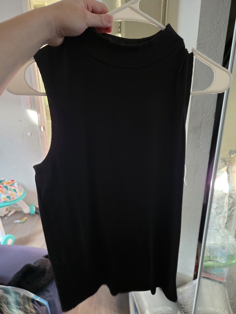No Boundaries Black Sleeveless Mock Neck Tank